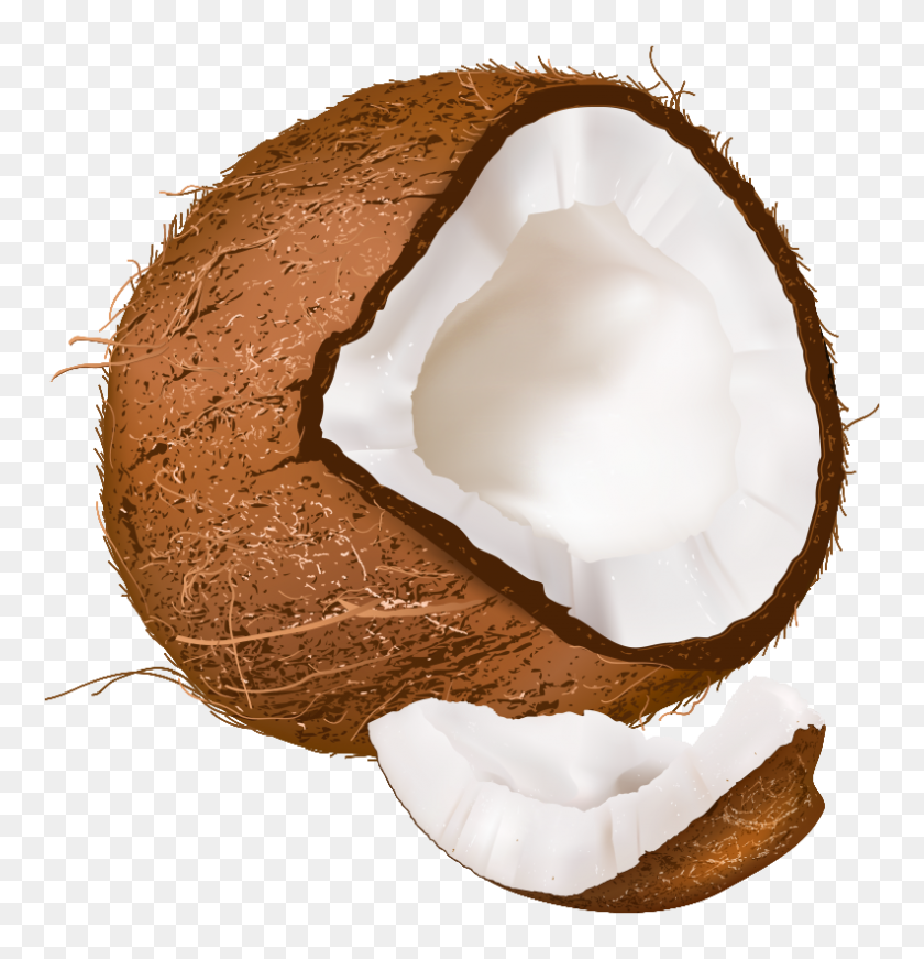792x824 Open Coconut Png Clipart - Coconut PNG