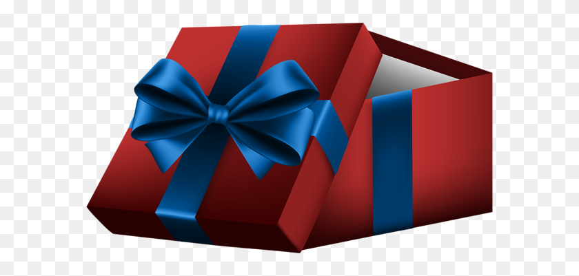 600x341 Open Gift Box Clip Art - Present Bow Clipart