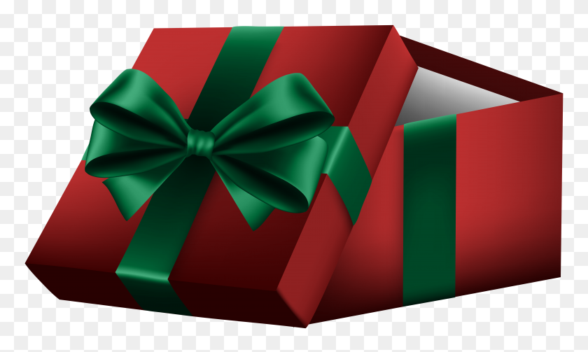 8000x4544 Open Gift Box Red Png Clip - Gift Clipart PNG