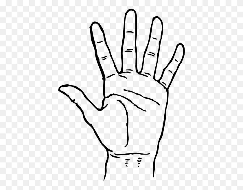 438x595 Open Hand Outline - Open Hand PNG