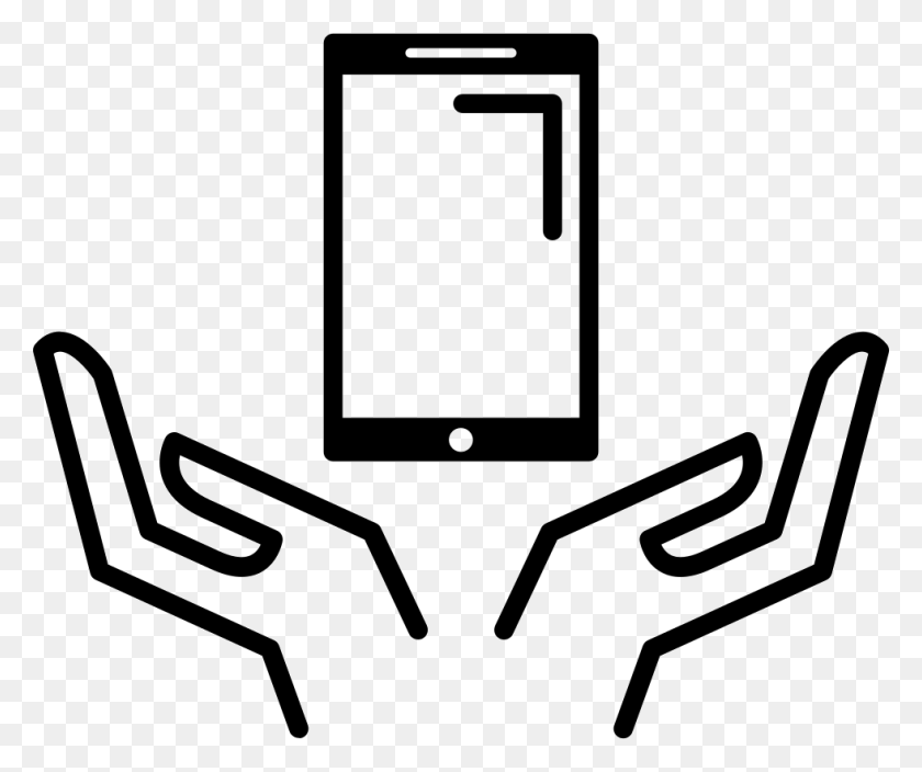 980x810 Open Hands Catching Mobile Phone Png Icon Free Download - Open Hands PNG