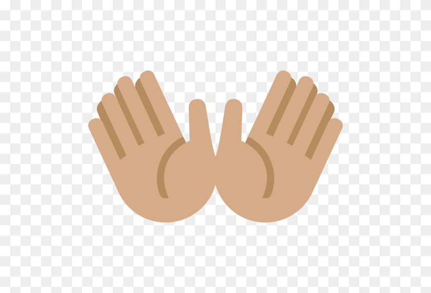 512x512 Open Hands Emoji With Medium Skin Tone Meaning And Pictures - Open Hands PNG