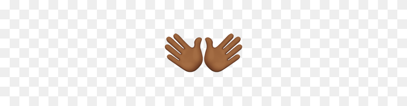 160x160 Open Hands Medium Dark Skin Tone Emoji On Apple Ios - Open Hands PNG