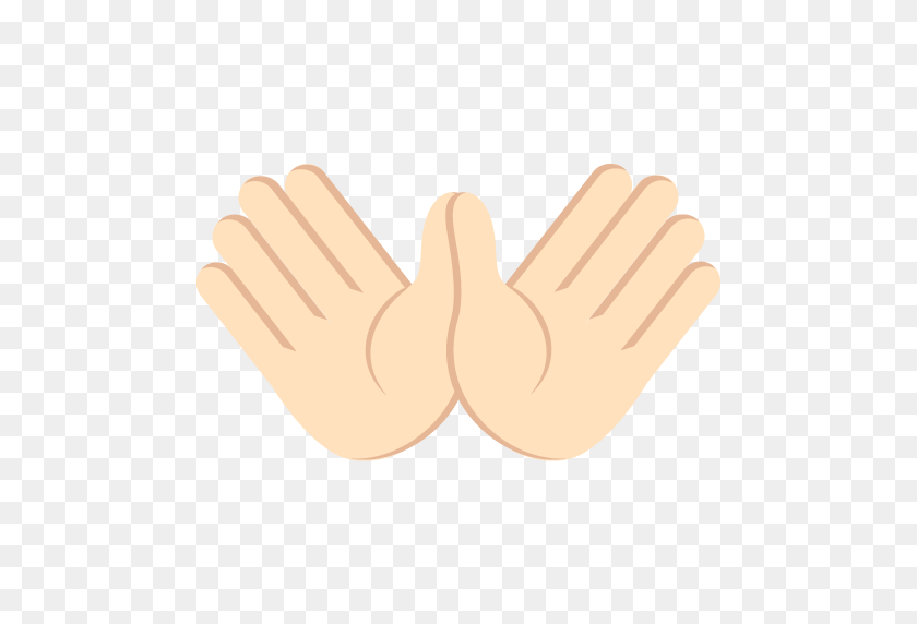 512x512 Open Hands Sign Light Skin Tone Emoji Emoticon Vector Icon Free - Open Hands PNG