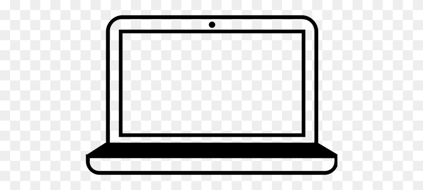 500x318 Открытый Ноутбук С Веб-Камерой Векторные Картинки - Открытая Книга Клипарт Черный И Белый