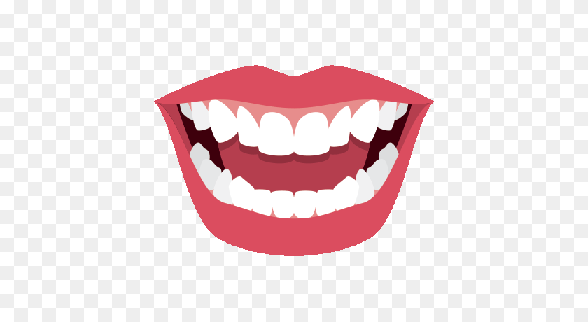 400x400 Open Mouth Smile Clipart - Smiling Lips Clipart