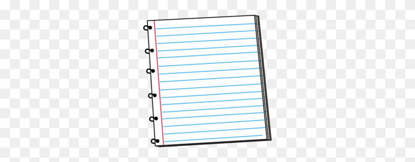 260x269 Open Notebook With Writing On It Clipart - Notebook Paper PNG