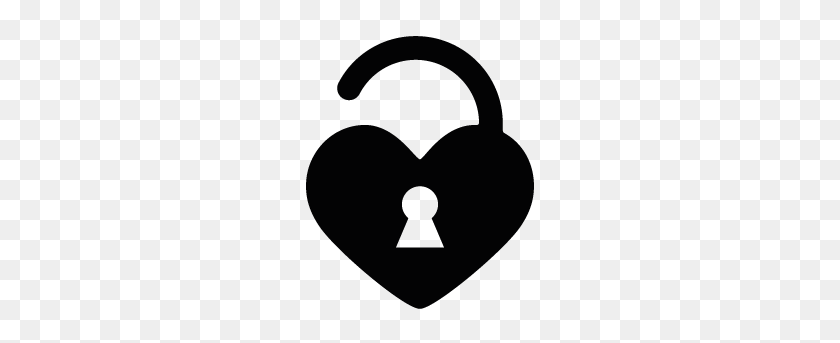 283x283 Open Padlock Heart Silhouette Silhouette Of Open Padlock Heart - Heart Silhouette PNG
