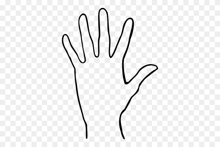 368x500 Open Palm Outline Vector Graphics - Open Hand PNG