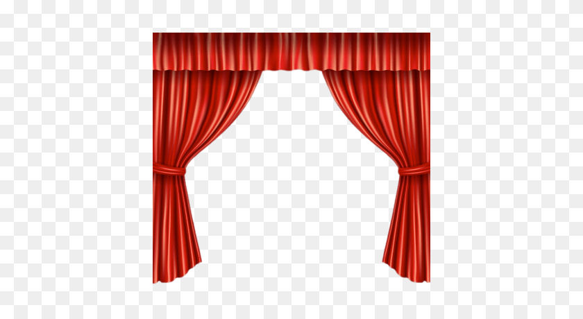 400x400 Open Red Stage Curtains With Tie Backs Transparent Png - Red Curtain PNG