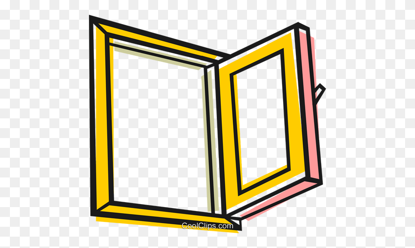 480x443 Open Window Royalty Free Vector Clip Art Illustration - Open Window Clipart