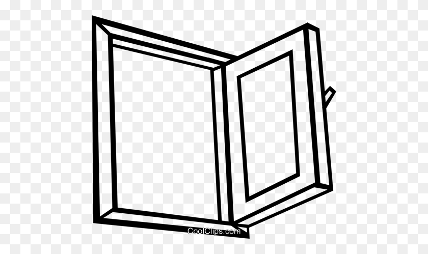 480x439 Open Window Royalty Free Vector Clip Art Illustration - Open Window Clipart