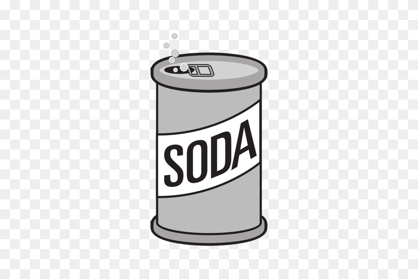 500x500 Opened Can Of Soda Drink Vector Image - Soda Clipart Black And White