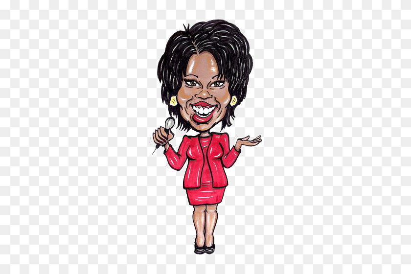 500x500 Oprah Caricature Clipart - Oprah PNG
