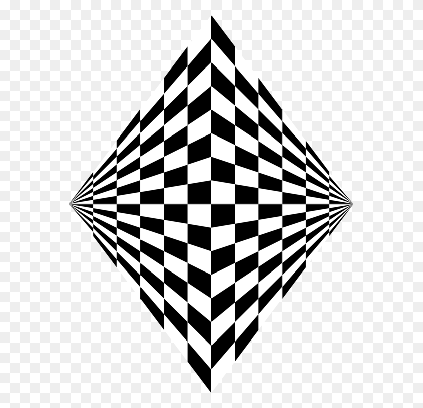 563x750 Optical Illusion Optics Op Art - Checkered PNG