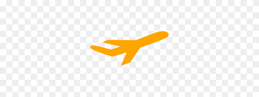 256x256 Orange Airplane Icon - Airplane PNG
