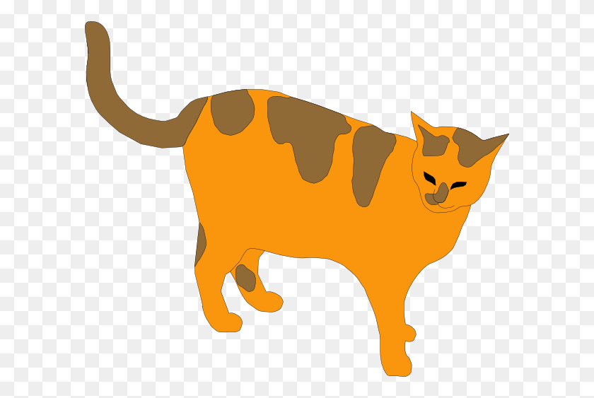 600x503 Orange And Brown Cat Png, Clip Art For Web - Cat Tail Clipart