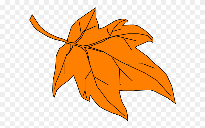 600x467 Оранжевый Осенний Лист Картинки - Осенние Листья Клипарт
