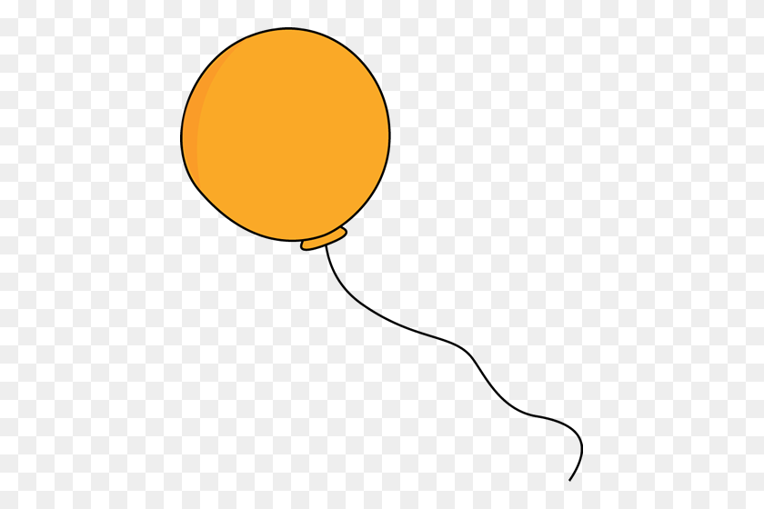 443x500 Orange Balloon Clip Art Image - String Clipart