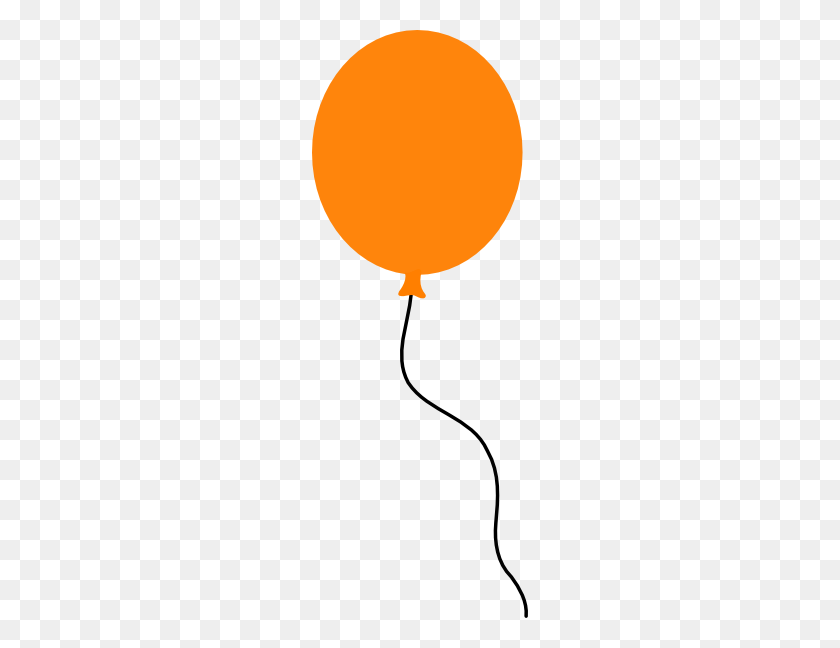 216x588 Orange Balloon Png, Clip Art For Web - Yellow Balloon Clipart