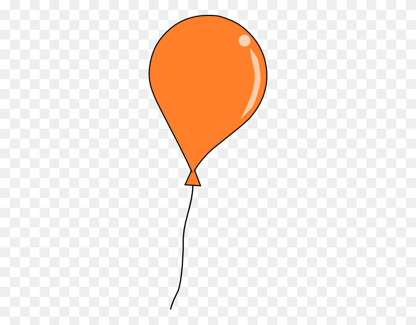 240x597 Orange Balloon String Clip Art - Orange Balloon Clipart