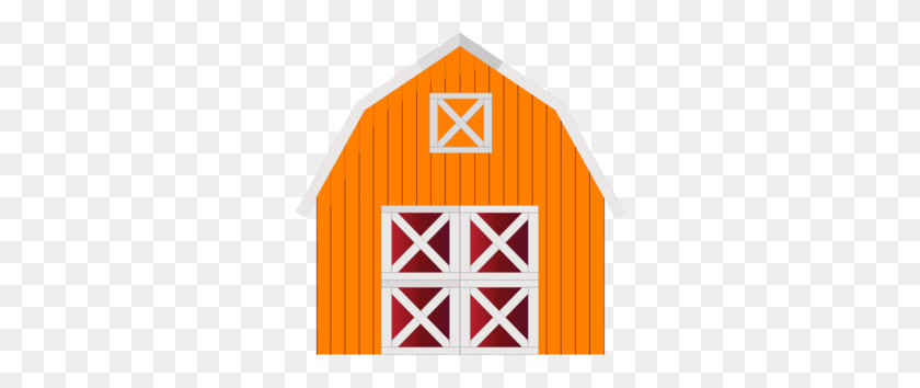 300x294 Orange Barn Clip Art - Barn Clipart Free
