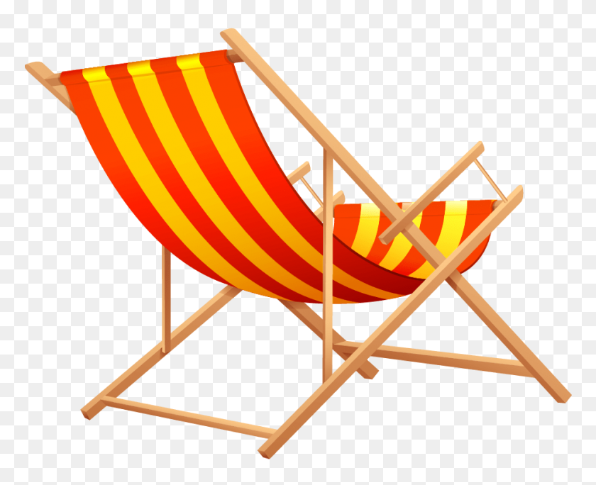 941x754 Orange Beach Lounge Chair Transparent Png - Lounge Chair Clipart