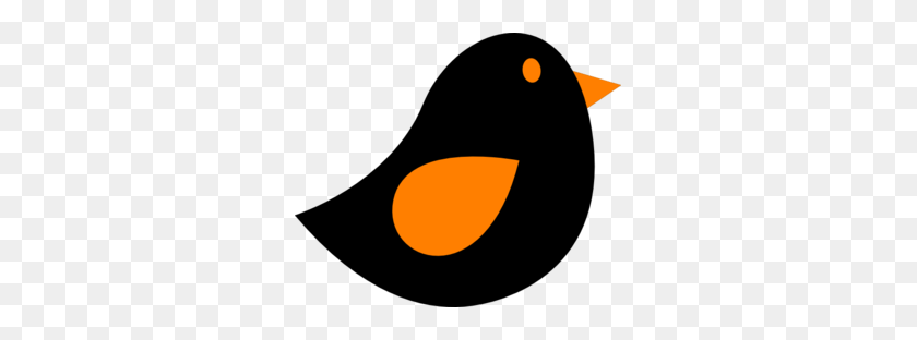299x252 Orange Black Birdie Clip Art - Birdie Clipart