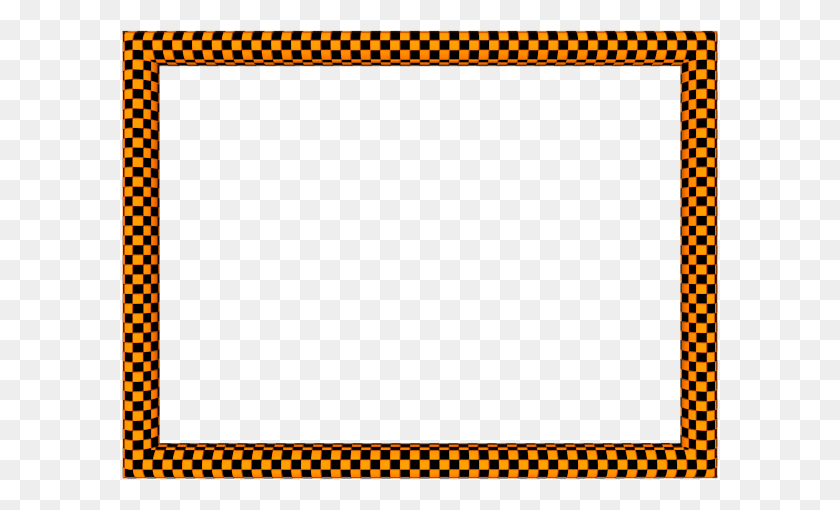 600x450 Orange Black Funky Checker Rectangular Powerpoint Border Borders - Checker PNG