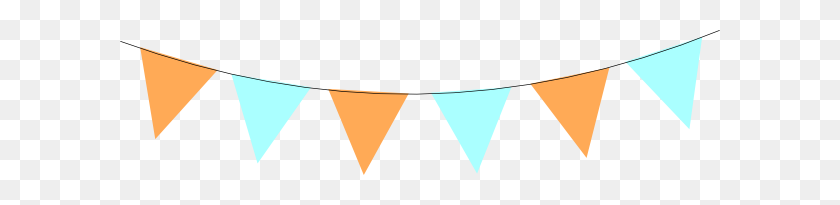 600x145 Orange Blue Bunting Clip Arts Download - Bunting Clipart