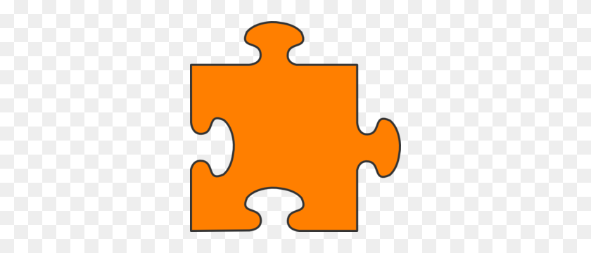 300x300 Orange Border Puzzle Piece Top Clip Art - Top Border Clipart