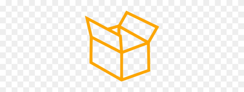 256x256 Orange Box Icon - Box Icon PNG