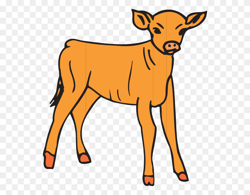 552x596 Orange Calf Clip Art - Baby Goat Clipart
