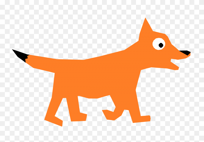 2400x1619 Orange Cartoon Fox Vector Clipart Image - Fox Tail PNG