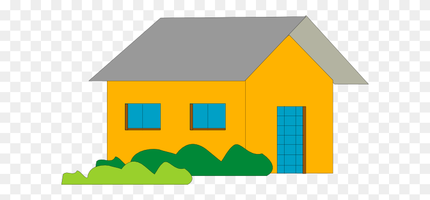600x331 Orange Cartoon Home Clip Art - Cartoon House PNG