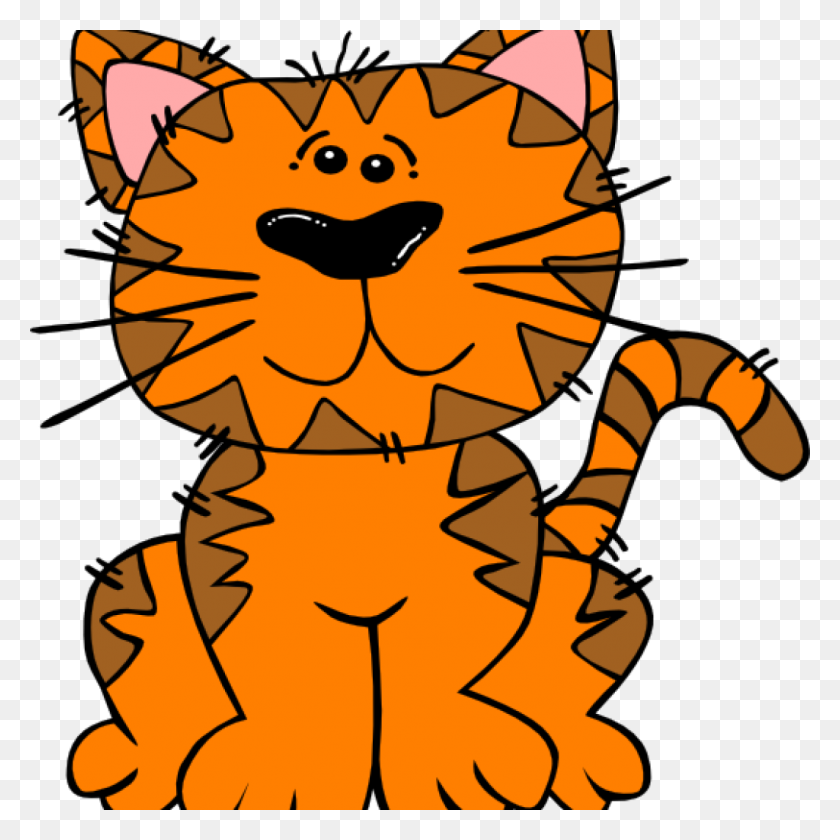 1024x1024 Orange Cat Cartoon Transparent Png Clip Art Image Png M - Cat Heart Clipart