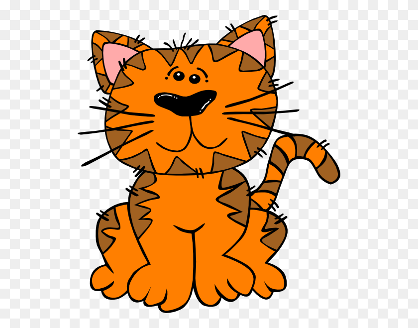 528x599 Orange Cat Clipart Group With Items - Kelp Clipart