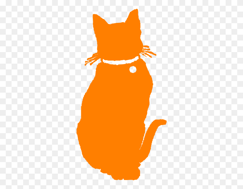 312x593 Orange Cat Collared Clip Art - Dawn Clipart