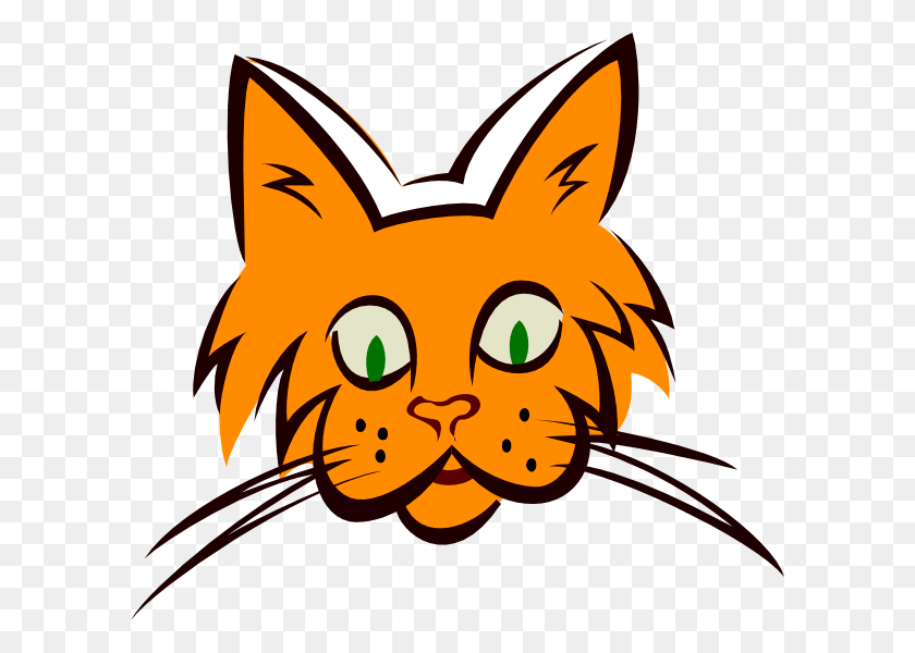 600x540 Orange Cat Face Clip Art - Cat Face Clipart