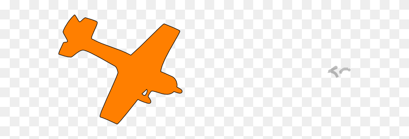 600x226 Orange Clipart Airplane - Pom Pom Clipart