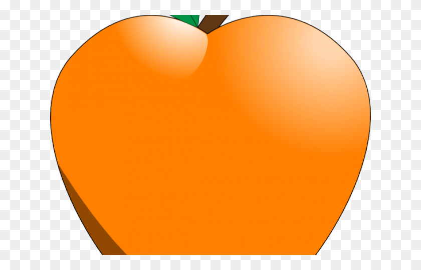 640x480 Апельсиновый Клипарт Яблоко - Яблоко С Сердечком Клипарт