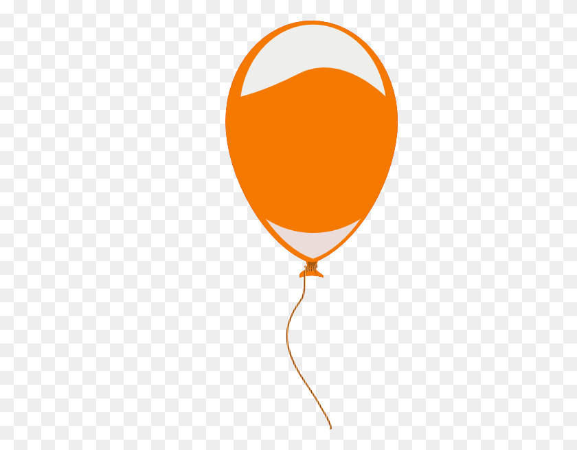 318x595 Orange Clipart Ballon - Gold Balloons Clipart