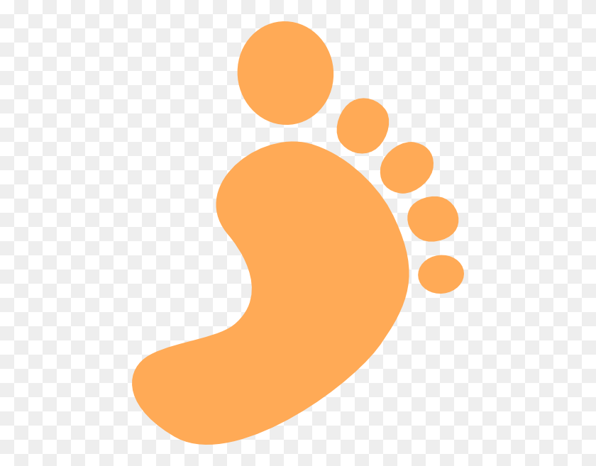 468x597 Orange Clipart Footprints - Footsteps Clipart