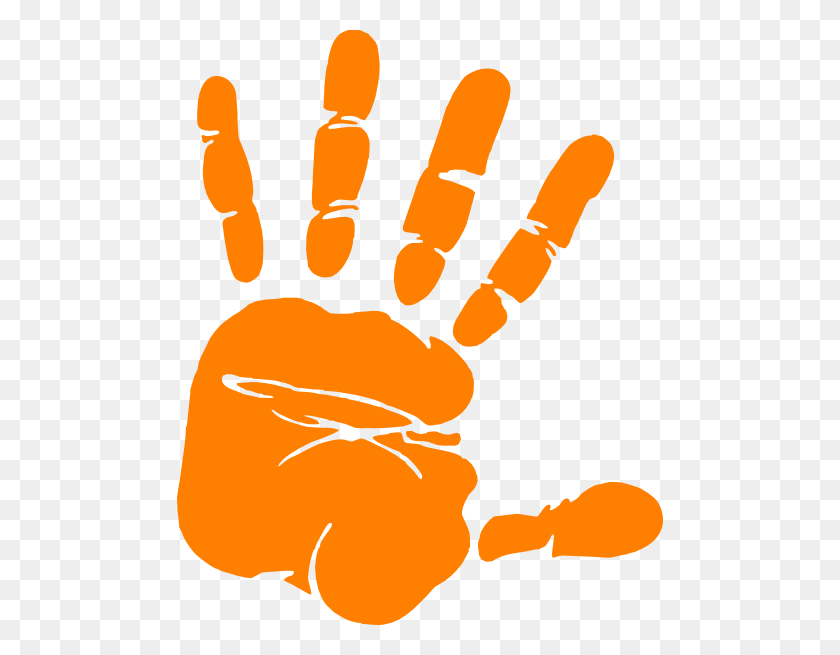 486x595 Оранжевый Клипарт Отпечаток Руки - Индейка Клипарт
