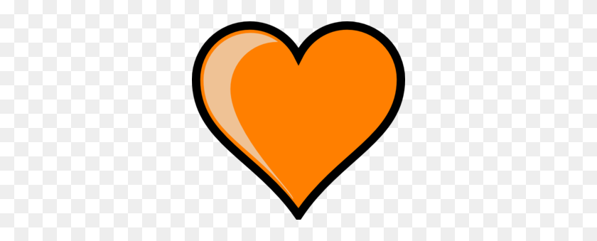 300x279 Оранжевое Сердце Клипарт - Кошачье Сердце Клипарт