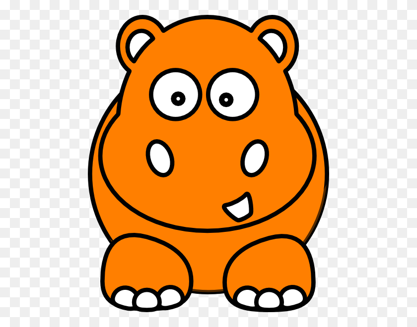 486x600 Orange Clipart Hippo - Hippo PNG