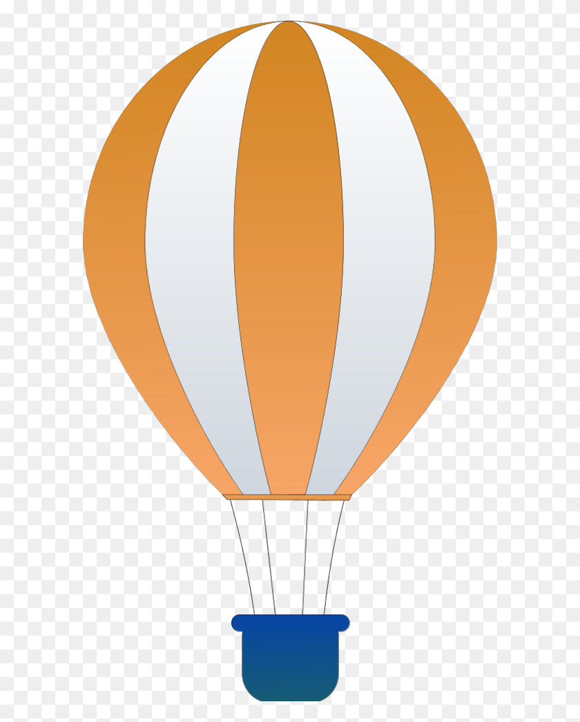 600x985 Orange Clipart Hot Air Balloon - Vintage Hot Air Balloon Clipart