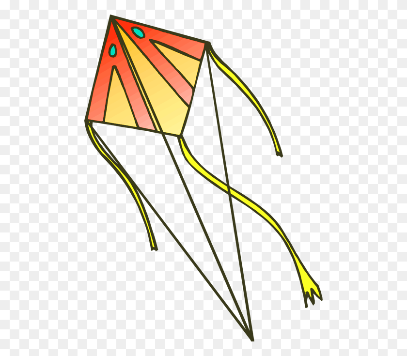 492x675 Naranja Clipart Kite - Kite Flying Clipart