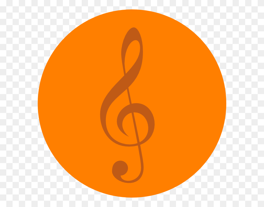 600x600 Orange Clipart Music - Music Note Clipart Transparent Background