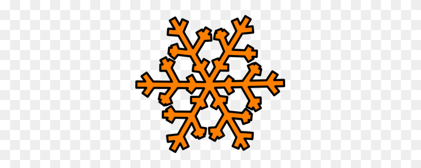 299x276 Orange Clipart Snowflake - Transparent Snowflake Clipart